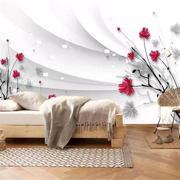 Wellyu Užsakymą tapetai, 3d foto freskomis gražus rankų darbo dažytos piešinys gėlės modernus minimalistinio TV foną, sienos popieriaus