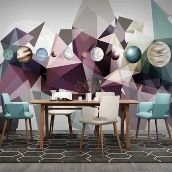 Wellyu Užsakymą tapetai 3d modernus minimalistinio kietas abstraktūs geometriniai žvaigždėto dangaus fone, sienos sofa-lova, TV foną