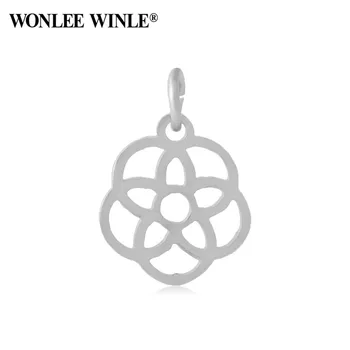 Wonlee Winle Silver Rose Gold Niekada Išnyks Nerūdijančio Plieno Gėlių Žavesio Pakabučiai, 