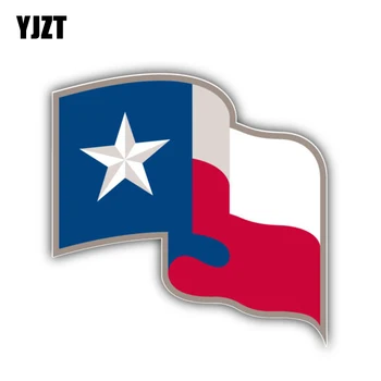 YJZT 12.6 CM*12.3 CM Kūrybos Juokinga Texas Rangers Vėliavos Langą Automobilio Lipdukas, Decal 6-1295
