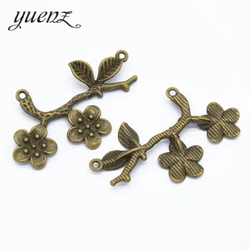 YuenZ 4pcs 2 spalva Antikvariniai bronzos Metalo Lydinio, gėlių Papuošalai pakabukai, 