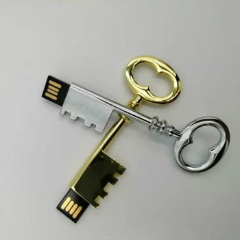 Širdies Key USB flash 4gb 8gb 16gb 32gb 64gb USB2.0 Pendrive Memory Stick Vandeniui Metalo flashdrive Atminimo dovana, usb atmintinė,