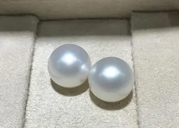žavinga pora 12-13mm pietų jūros turas white pearl stud auskarai 18k